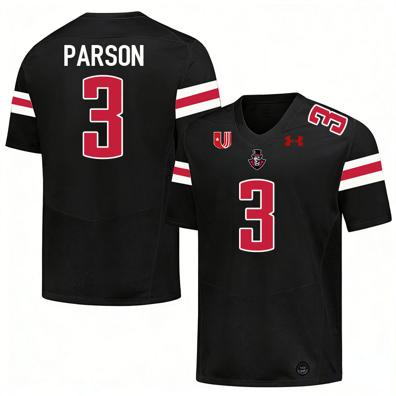 Austin Peay Governors #3 Chris Parson College Football Jerseys,Uniforms Stitched-Black